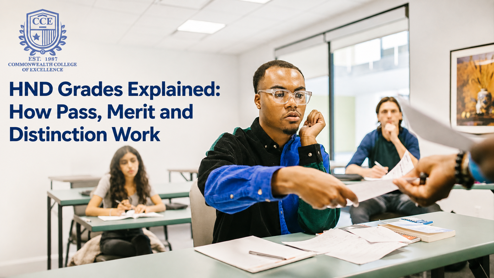 HND grades explained as a student receives assessed work