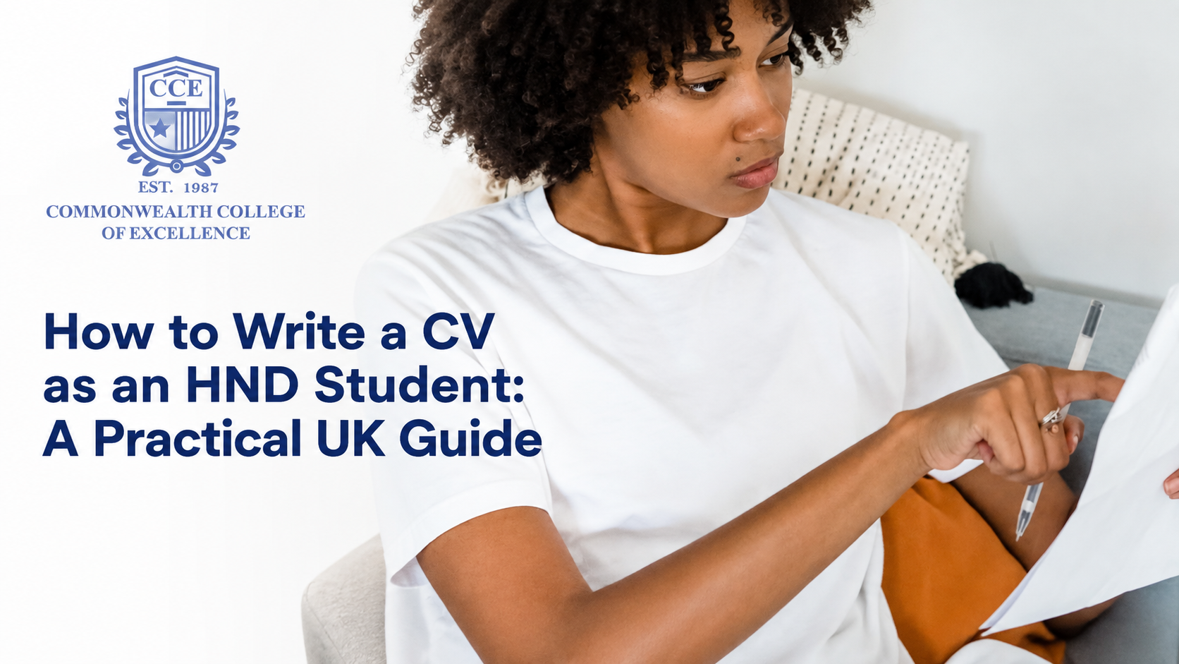 CV for HND students being prepared with documents and a laptop