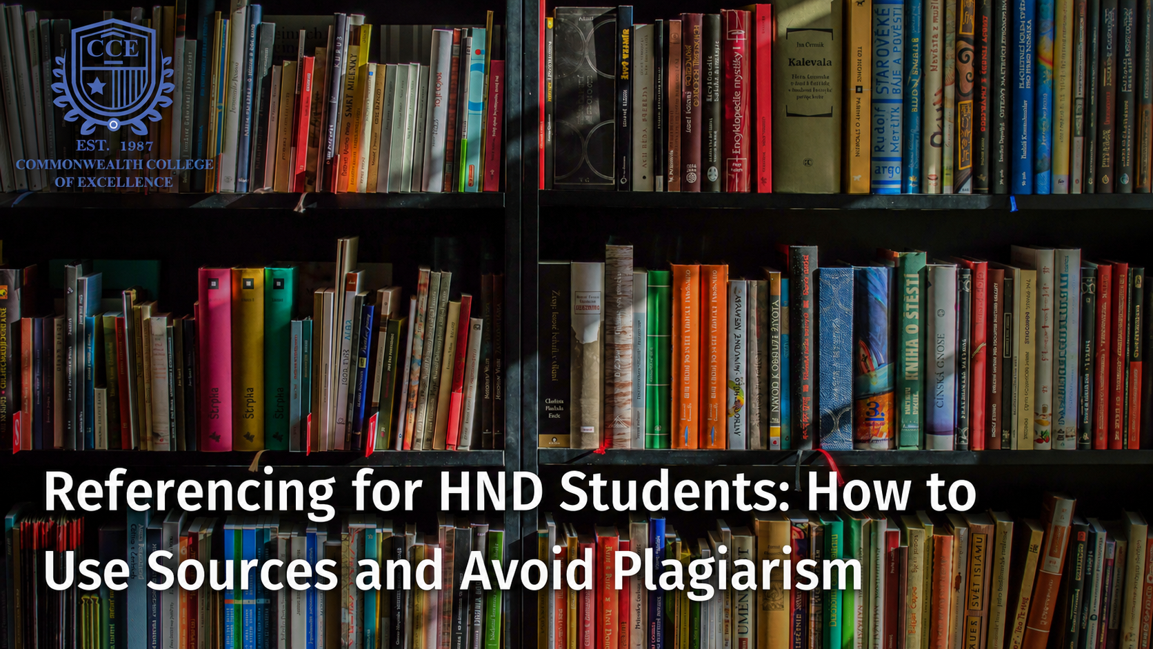 Books and study notes for a guide to referencing for HND students